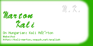 marton kali business card